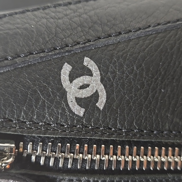 CHANEL - 14B CC Black Leather Buckle Moto Biker Boots - 37 - Picture 7 of 12